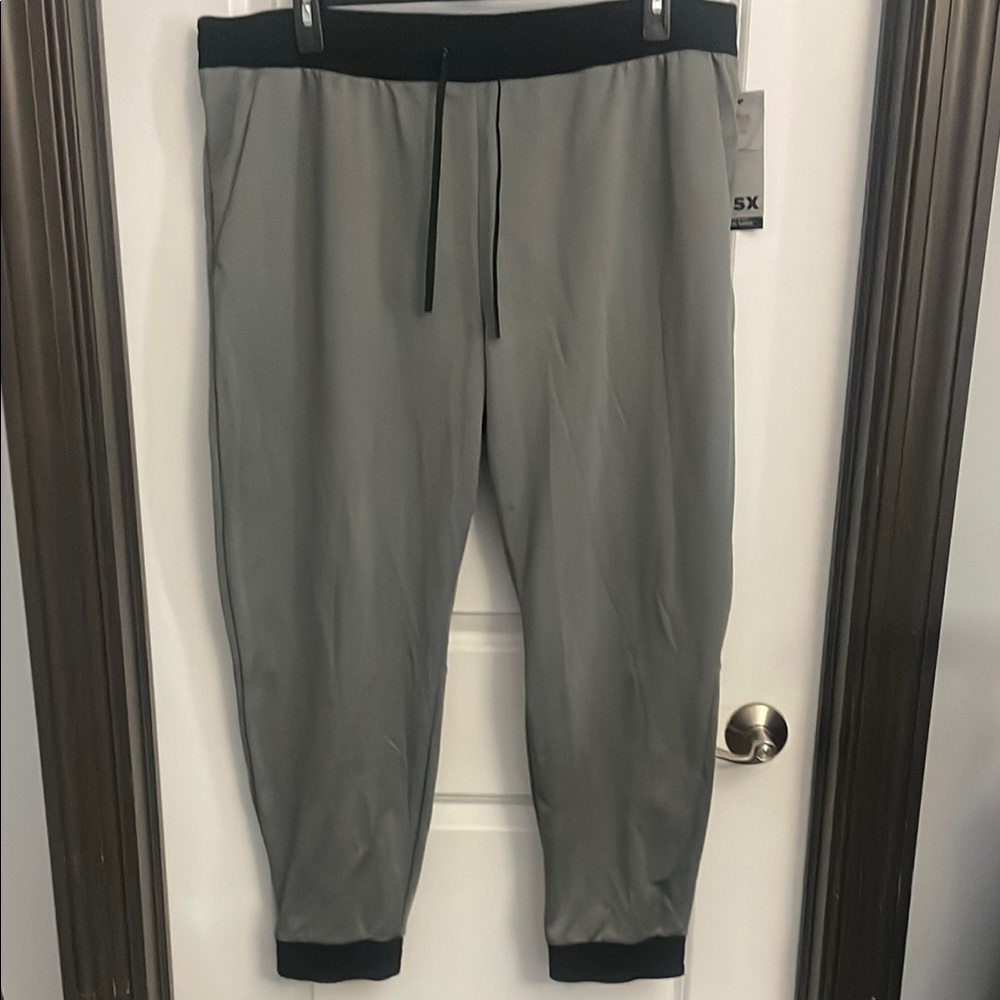 Michael Strahan Gray Jogger Sweatpants with Elastic Cuffs and Drawstring